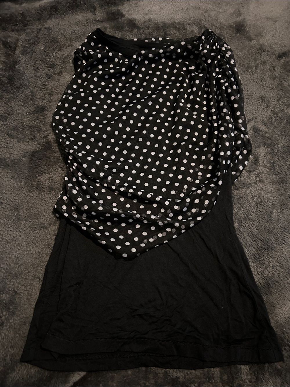 For Cynthia Black Polka Dot Overlay Tank Top